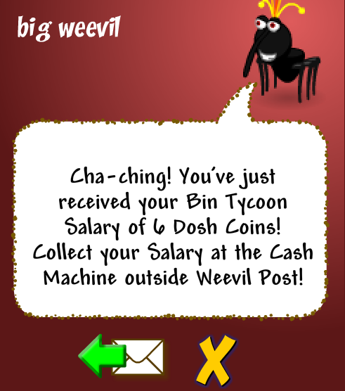 message from big weevil 6 dosh